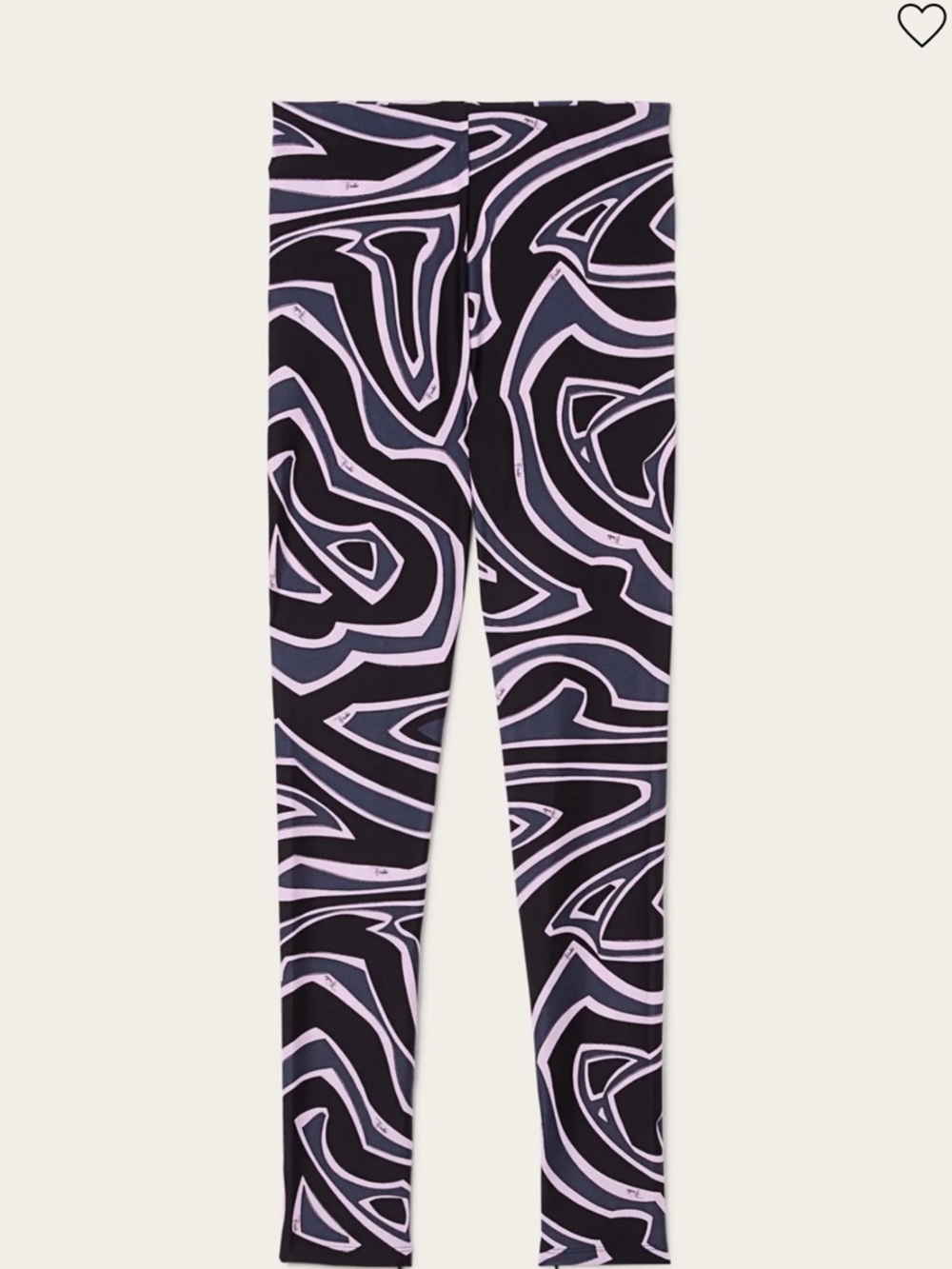 Emilio Pucci Black and Light Purple Swirl Print Leggings - Picture 3 of 7